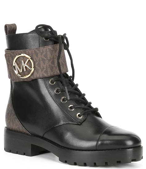 michael kors black and white ankle boots|michael kors cowboy boots.